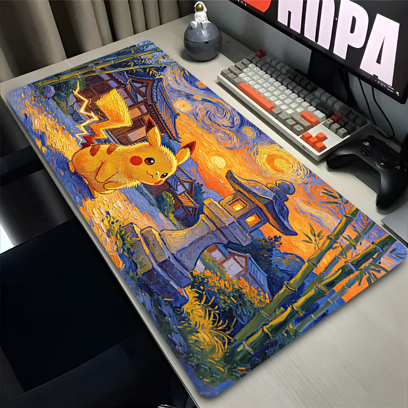 Gaming Accessories Desktop - Mouse Pad Pokemon Pikachus Rubber Extended