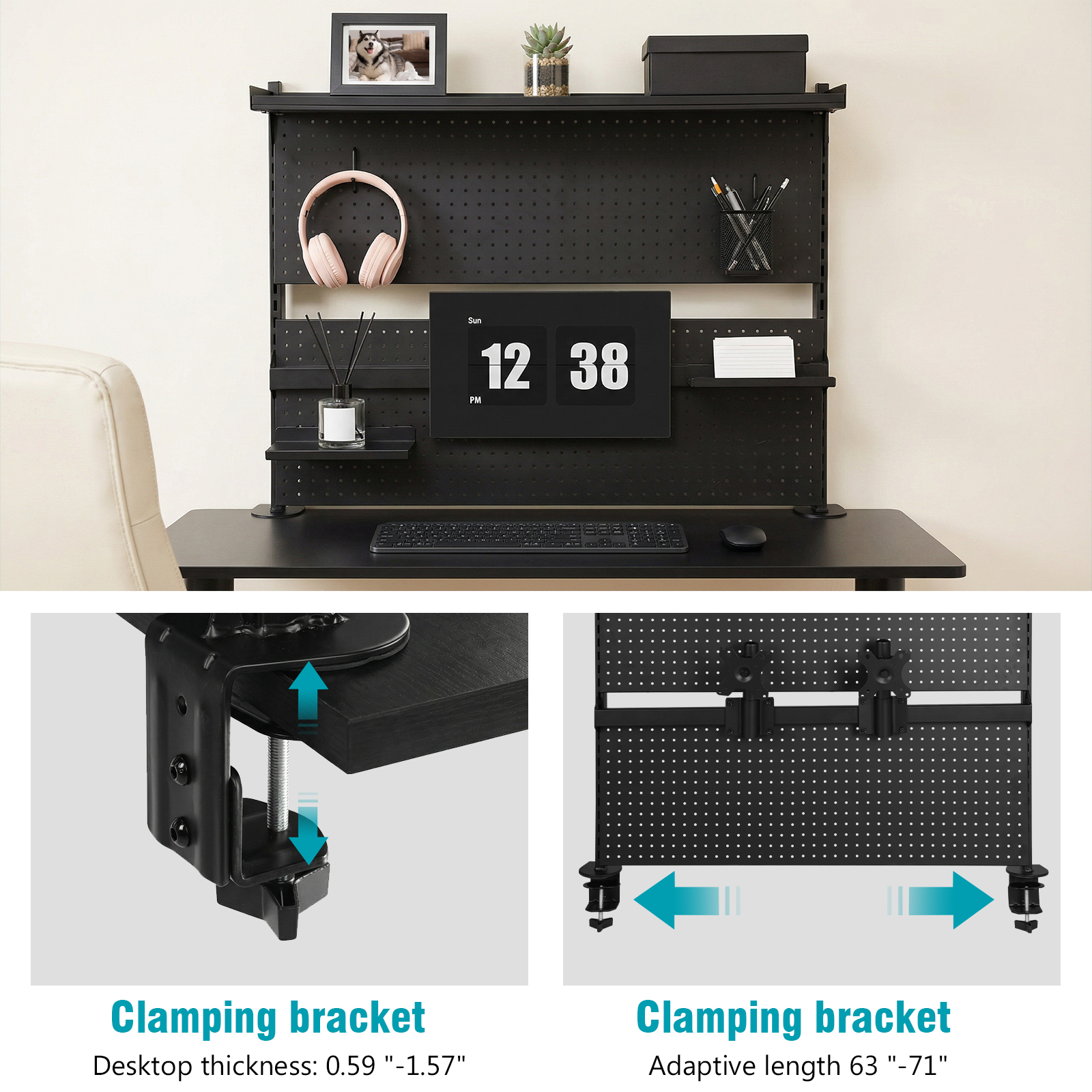 Desk Pegboard with Monitor Sta - Gaming Accessories Desktop recension och pris