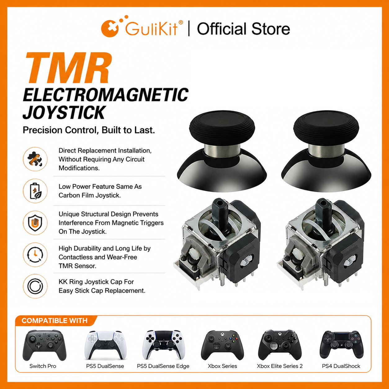 10 Pairs GuliKit TMR Joystick  - Gaming Accessories For Ps5 recension och pris
