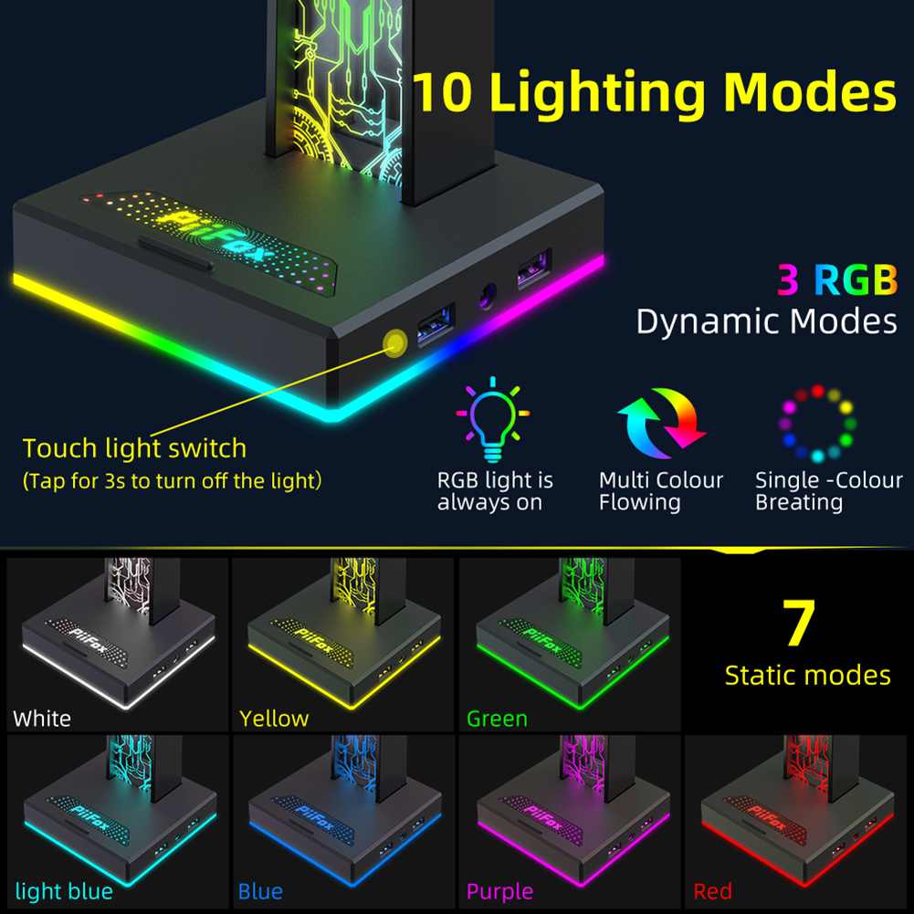 RGB Gaming Headphone Stand Dua - Gaming Accessories Sale recension och pris