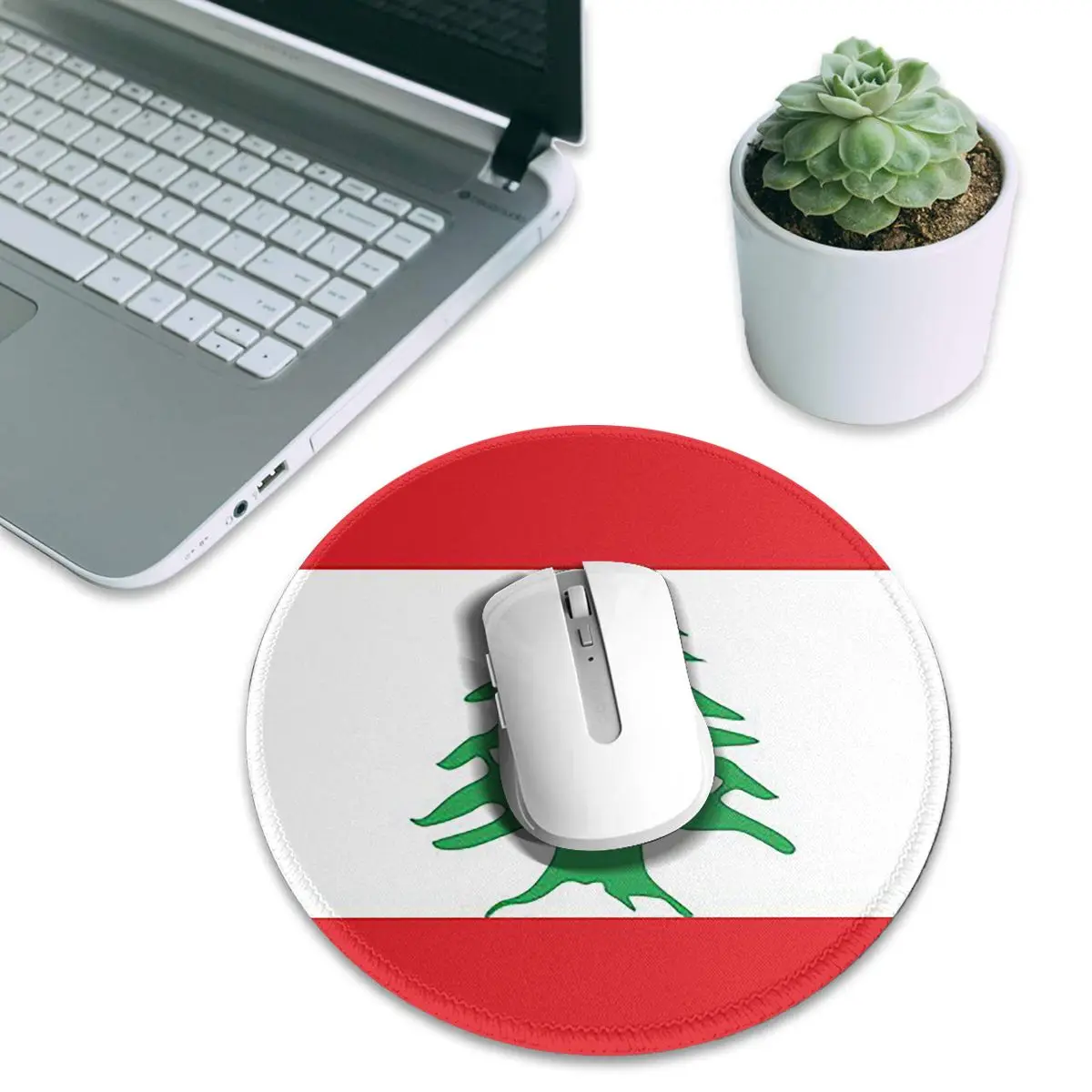 Flag Of Lebanon Round Mouse Pa - Gaming Accessories Lebanon recension och pris